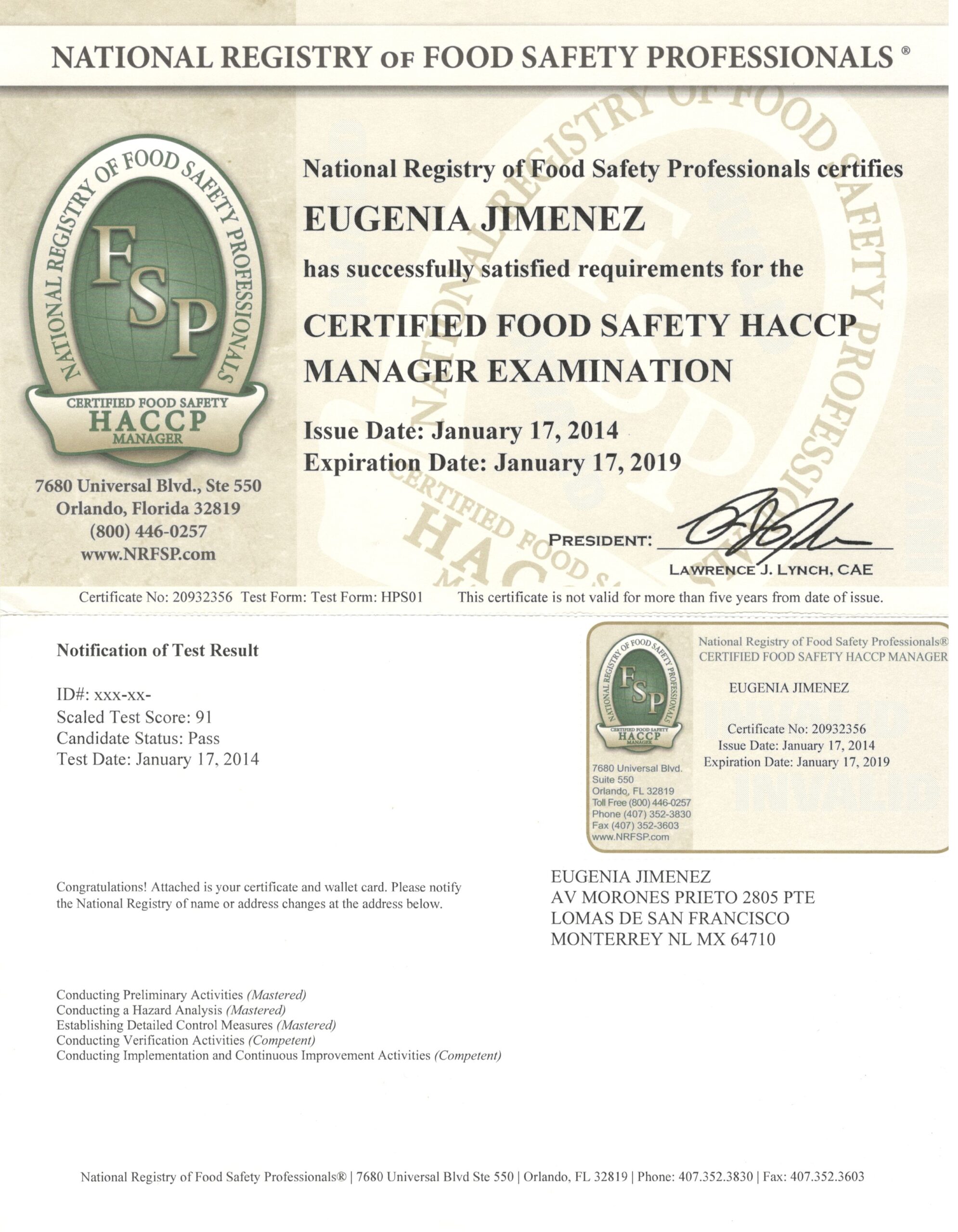 NRFSP HACCP MANAGER 1