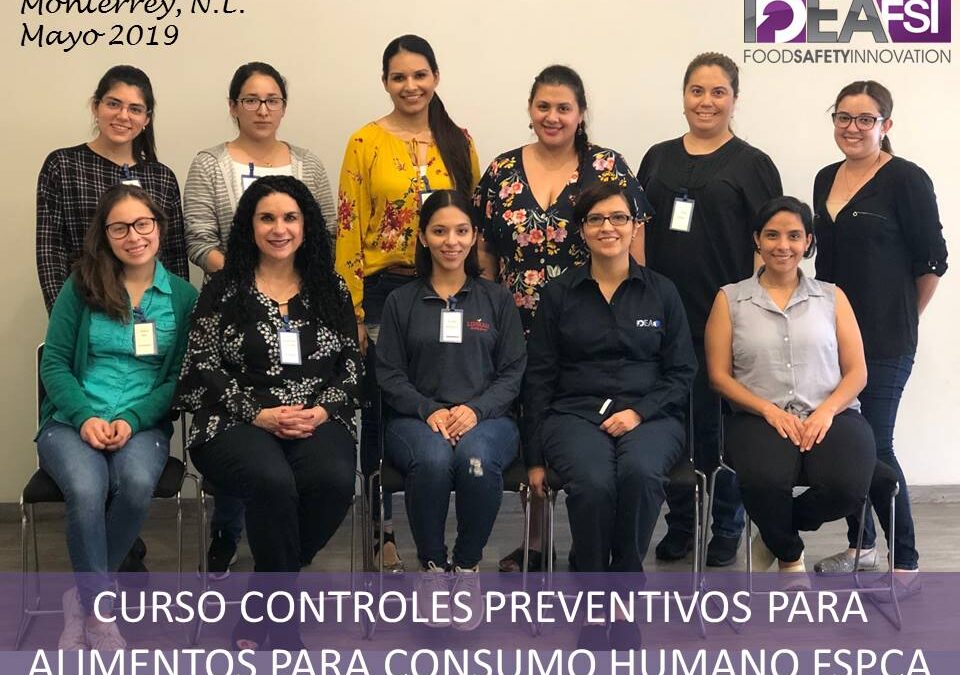 Curso Controles Preventivos FSPCA. Mayo 2019. Monterrey, N.L.