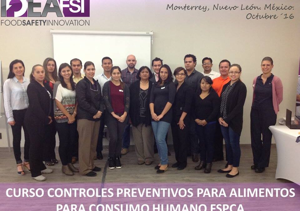 Curso Controles Preventivos FSPCA. Octubre 2016. Monterrey, N.L.